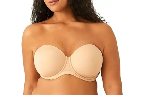 Complete strapless bra guide showing options for large breasts, backless dresses, push up styles, and adhesive solutions for invisible support